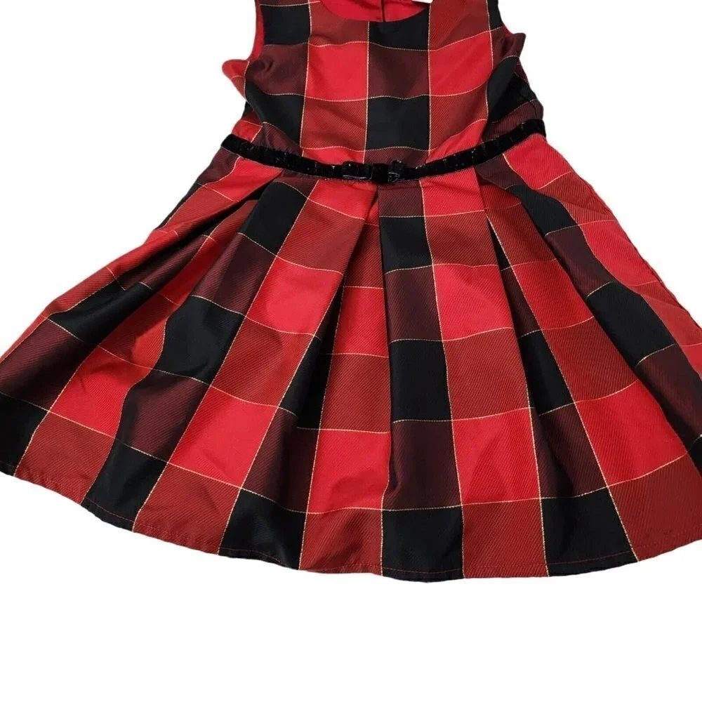The‎ Children's Place Girls Plaid Dress 4T Plaid Red Black Holiday Party Toddler - Picture 3 of 8